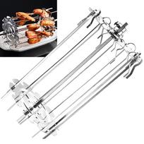 Home kitchen barbecue grill, air fryer, lamb skewer grill accessories, 304 stainless steel rotating grill skewer cooking tool gray