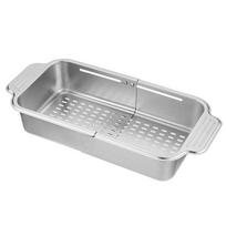 Expandable Dish Drying Rack Retractable Drain Basket Stainless Steel Sink Organizer for Vegetable, Fruit, Tableware 1 gray