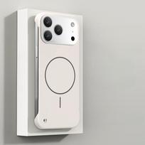 Magsafe Rėmelio Neturintis Telefono Dėklas iPhone 17 Air 17 Pro Max, Itin Plonas Besirėmelis Kietas Magnetinis Dangtelis iPhone 17Pro 17Air iPhone17 balta