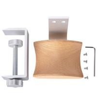 JINSERTA Wooden Headphones Stand Holder Aluminum Alloy Desk Lock Clip Headphone Bracket Easy Install Headset Display Hanger beige