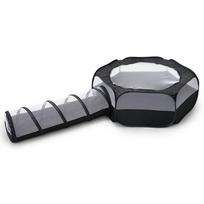 Foldable Cat Tube & Playpen Toy PlayTunnel Tent House Dogs Playtube Scratchproof Boredom Pet Indoor Entertainment Toy 1 gray