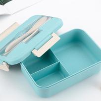 Picnic Bento 3-compartment Meal Storage Lunch Box With Cutlery  For Kids Adult