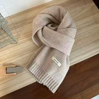 Grynos vilnos ir kašmyro megztas šalikas — Korėjietiško stiliaus, universalus, šiltas, vienspalvis (Unisex/Poros stilius) 160*20cm smėlis