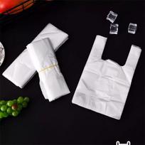100 vnt. maistui tinkamas maišelis su rankena, maisto pakuotės maišelis prekybos centrui, bakalėjos parduotuvei (20*30) One Size white