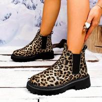 Moterų leopardinio rašto įsispiriami batai - Įsispiriami, Sintetinės odos viršus su neslystančiu guminiu padu, Visasezoniniai laisvalaikio ir oficialūs batai Size 42 leopardo rašto spalva