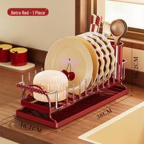Expandable Stainless Steel Dish Drying Rack brown