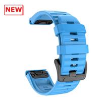 Silicone Strap For Garmin Enduro 3 2/Instinct 3 2X Solar Sport Band Fenix E 8 7 7X 6X 6 Pro/Quatix 7 QuickFit 22mm 26mm Bracelet 1PCS QuickFit 22mm blue