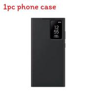 Samsung Galaxy S23 Ultra Flip Leather Wallet Phone Case With Smart Window For Business And Fashion Use Black black