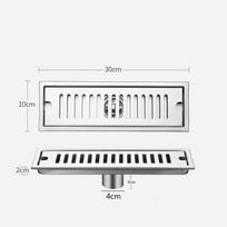 Stainless Steel Linear Floor Drain Anti-Odor Anti-Clog Corrosion Resistant Long Shower Drainer for Home Bathroom Renovation 30cm sidabras