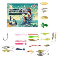 Christmas Advents Calendar with Fishing Tackles Angler's Delight 24 Days to Christmas Fishing Lure Gift Set 1 beige