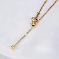 16K Gold Plated Adjustable Box Chain Necklace Women With Screw Bead Clasp Sterling 45cm Length 925 Sterling Silver beige