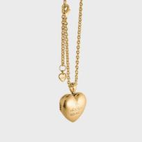 Memory heart locket necklace (Gold) beige