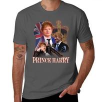 Prince Harry Parody T-shirt Vintage collage T-Shirt animal prinfor boys summer clothes boys animal print shirts graphic tee men XXXL tamsiai pilka spalva