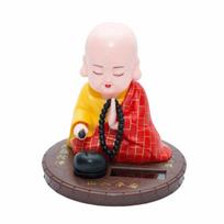 Devout Prayer Solar Nodding Buddha Nodding Wealth Coming Buddhist Monk Figurines Good Lucky Successfully Beating Wooden Fish S raudona