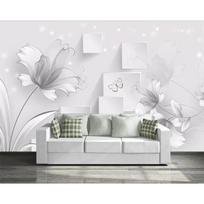 Gėlių tapetai languoti juodai balti sieninis paveikslas namų dekoravimas svetainės sieninis paveikslas miegamojo tapetai sienoms 200 cm(W) x 140 cm(H) white