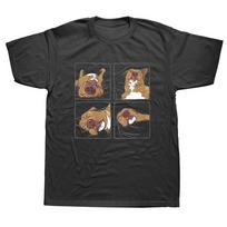 Cute Sleeping Pit Bull/Staffy Dog 4-Panel Comic Strip Graphic Dark Grey T-Shirt | Dog Lover & Pet Parent Casual Tee 4XL black