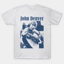 John Denver Vintage Halftone Style Fan Art Design T-Shirt 4XL
