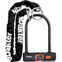 Heavy Duty Keyless Combination U Lock with 4FT x 6mm Chain for Ebike Escooter Fat-Tire Moped Dirt-Bike 4-Digit Anti-Theft Bike black