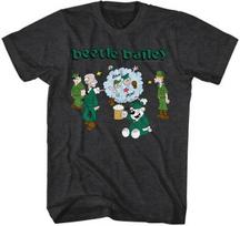 Beetle Bailey 1960's Cartoon Comic Strip Fight Bubble Men's T Shirt L gray