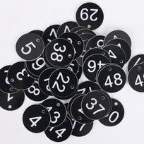 50Pcs Numbered Sign Labels Beehive Tags Garden Box Mark with Hole Plant Markers 1-50 Plastic ID Number Tags Signs Wholesale black