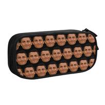 Fun Cristiano Ronaldo CR7 Pencil Case  Pencilcases Pen for Student Big Capacity Bag Students School Cosmetic Accessories 21x10.5x5cm black