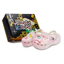 Crocs Classic Platform Clog 811 Made Heartbeat Moment Special Shoe Case Bow Detachable Accessories Hole Shoes Women's White Pink 34-35 black