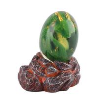 Lava Dragon Egg with Display Base Crystal Resin Dragon Egg Ornaments for Desktop Decor Type 1 beige