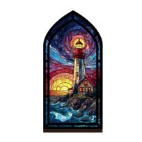Gothic Book Nook Suncatcher Stained Glass Candle Holder Window Bookshelf Insert Diorama for Library Decor Bookish Gifts for Readers Book Lovers F black