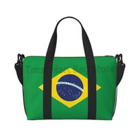 Brazilijos vėliavos spaudinio kelioninis krepšys moterims, vyrams, vandeniui atsparus, su peties dirželiu, savaitgalio, nakvynės, rankinis krepšys, sportinis krepšys, sporto salės krepšys green