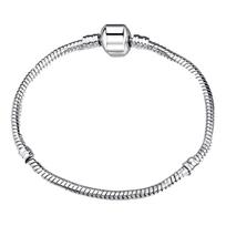 Large Hole Bead Chain Snake Bone Chain Round Shape Bracelet Compatible with Charm Beads Adjustable Length Durable Metal Link Jewelry One Size gray