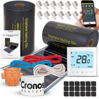 Zestaw Folia Grzewcza Ir Cronos Graphene 220W/M2 50Cm - 10M2 + Termostat Ac605H-Wifi Biały