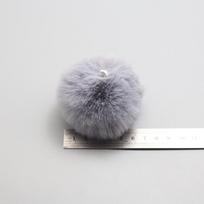 Fluffy Pom-Poms: Medium & Large Keychains, Hair & Shoe Charms, DIY Fur Balls gray