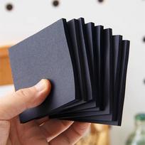 High-Value Pure Black Sticky Notes: Reusable, Creative Student Note Paper & Label Stickers juoda