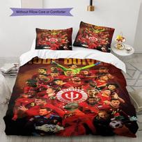 Belgium Red Devils National Football Team Portrait Print 3 Pieces Duvet Cover Set Belgian Soccer Bedding Bedroom Decor Without Pillow Core Comforter 135x200cm brown