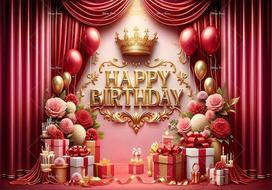 Happy Birthday Party Backdrop Golden Blue Black Diamond Balloon Kids Cake Family Photoshoot Background Supplies 59x51.1inch/150*130cm brown
