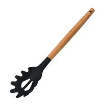 Silicone Noodle Scoop Spaghetti Grab Spoon Pasta Fork Noodle Serving Strainer Noodle Slot Kitchen Claw Spoon Spoon Steel brown