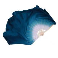 Creative Chinese Classical Dance Fan Hand Dye Traditional Hand Fan Gradient Ink Blue Double-Sided Folding Fan Performance S blue