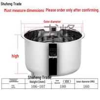 Universal Non-stick Stainless Steel Rice & Pressure Cooker Liner with Composite Base black