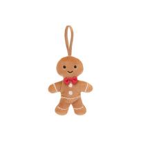 JELLYCAT Christmas Collection Gingerbread Fred Cute Doll Plush Pendant 10cm High Box Not Included brown