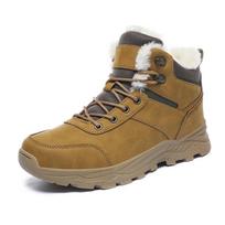 Super Warm Winter Snow Boots With Fur Plus Size 39-48 Hiking Boots Men Non-slip Outdoor Sneakers Men High Top Warm Shoes 48 pilka spalva