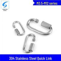 304 Stainless Steel Carabiner Quick Link Lock, M3.5-M14 M3.5 gray