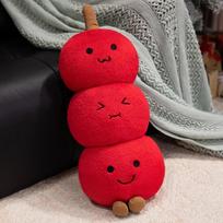 Internet celebrity candied gourd throw pillow plush toy doll sofa cushion for girls gift doll with keychain Pillow 60cm (0.5kg) red