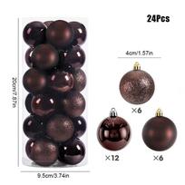 24pcs Christmas Tree Decoration 4cm Plastic Christmas Balls Sparkling Christmas Ball Xmas Tree Decoration Hanging Ornament 4cm ruda