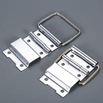 2pcs 6 Holes Support Hinge w/ Ring Silver/Black Metal Flight Case Toolbox Hinge for Suitcase Luggage Air Box Accessories 60*35mm gray