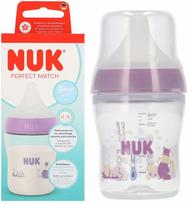 Kūdikių buteliukas Nuk Perfect Match Hippo, 150 ml, 0 mėn., skaidri sp./violetinė sp.