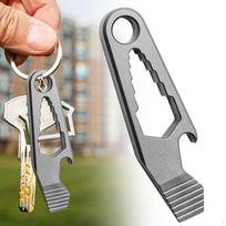 Keychain Multitool Bottle Opener Men Gift Outdoor Multifunction Lightweight Pocket Tool gray