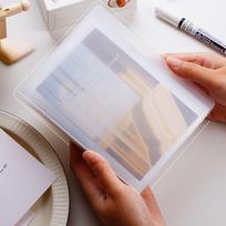 A6 Size Binder Pocket Storage Book File Folder Waterproof Photo Album Cards Documents Organizer Folder 40 pages white