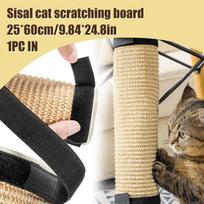 Durable Sisal Cat Scratching Pad with Velcro Straps, Protects Furniture and Offers Natural Scratching Surface One Size smėlis