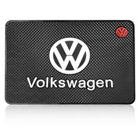 1Pcs Car Emblem Anti Slip Pad Phone Holder Non-Slip Mat Car Stlying For Volkswagen CC Polo Golf 4 MK7 MK5 MK4 MK6 Passat Touran Scirocco Tiguan juoda