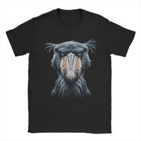 Majestic Shoebill Stork Portrait Vintage Tshirt For Unisex Fun Pure Cotton Tee Shirt Round Collar Short Sleeve T Shirts Gift Tops S gray
